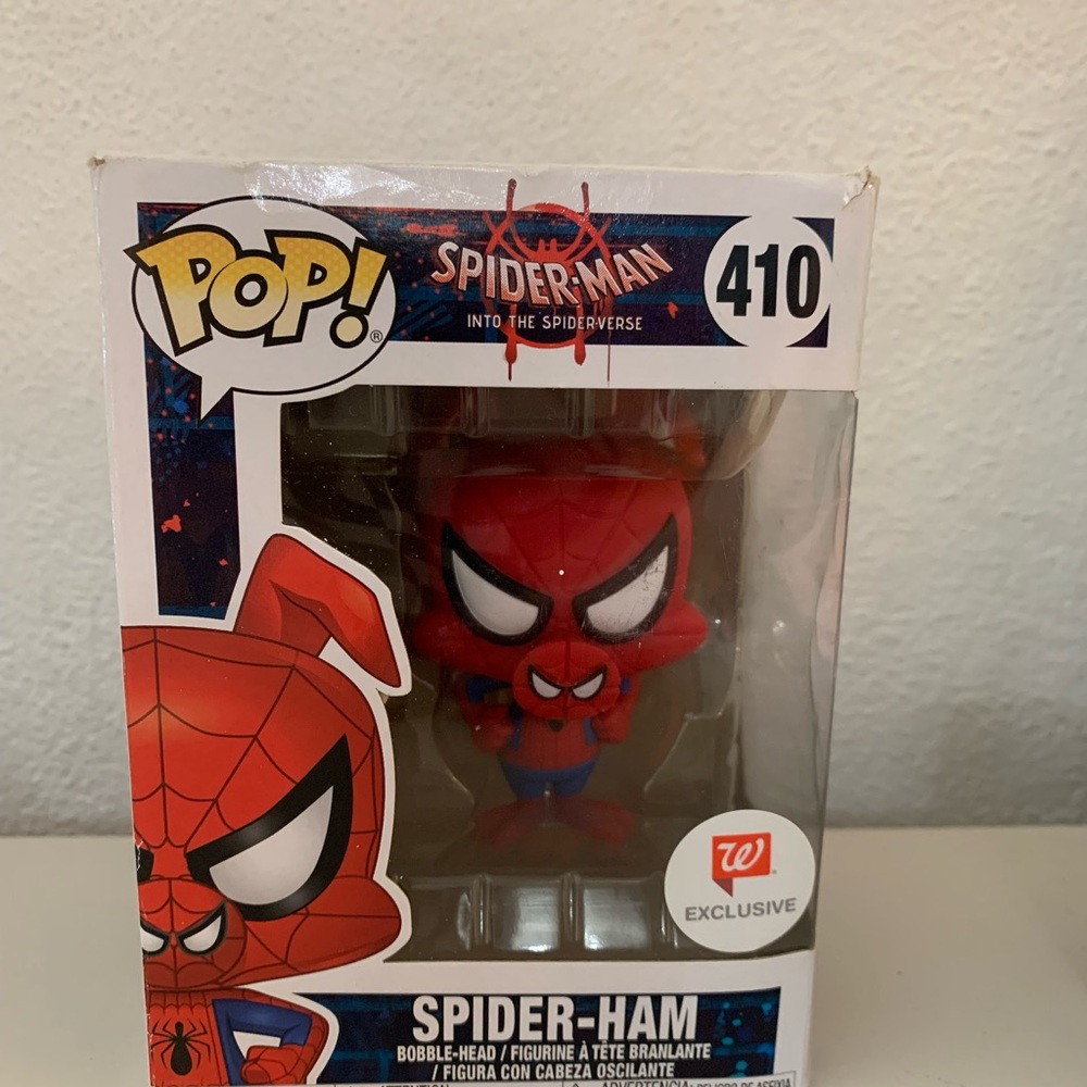 Funko Pop Spider-Ham Figure - Red and Blue